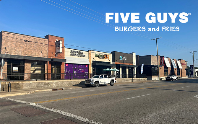 Legacy Commercial Property Advisors successfully secured a lease on behalf of the landlord, Crow Holdings Inc., and welcomes Five Guys to Tulsa's Brookside shopping center.