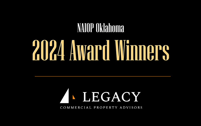 William Beichler, SIOR, CCIM; Lisa Brandes, RPA; David Looney, SIOR, CCIM; Ben Ganzkow, CCIM; and Sam Mitchell, CCIM were recognized at the 2024 NAIOP Oklahoma Awards Ceremony